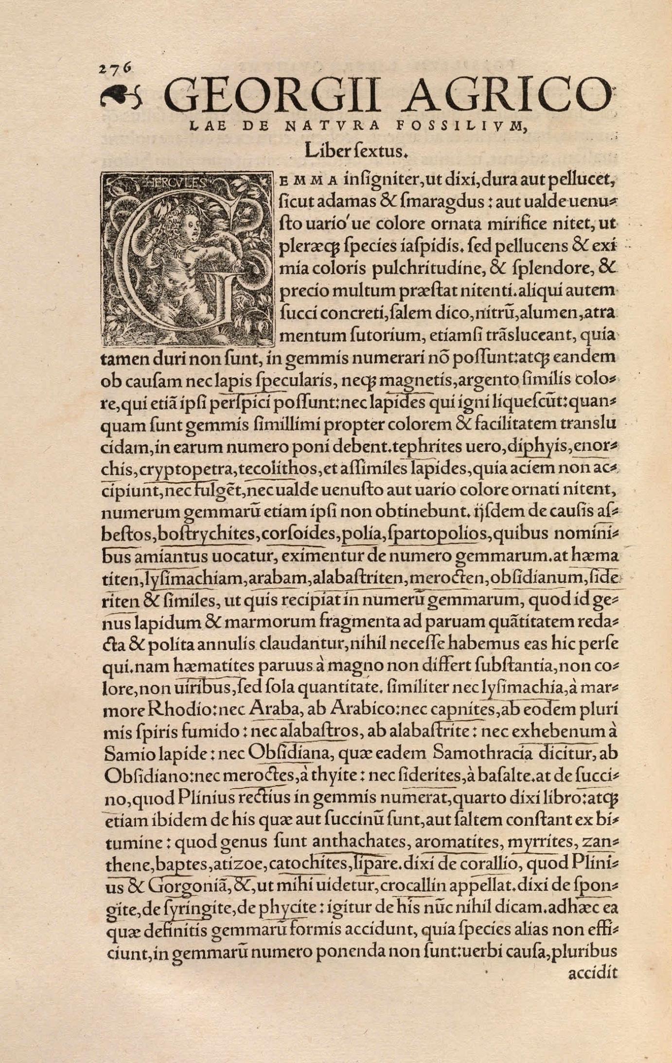 Image 2 from GEORG AGRICOLA (1494 - 1555). De Ortu et Causis Subterraneorum [and other works]. Basel: Hieronymus Frobenius and Nikolaus Episcopius, 1546.