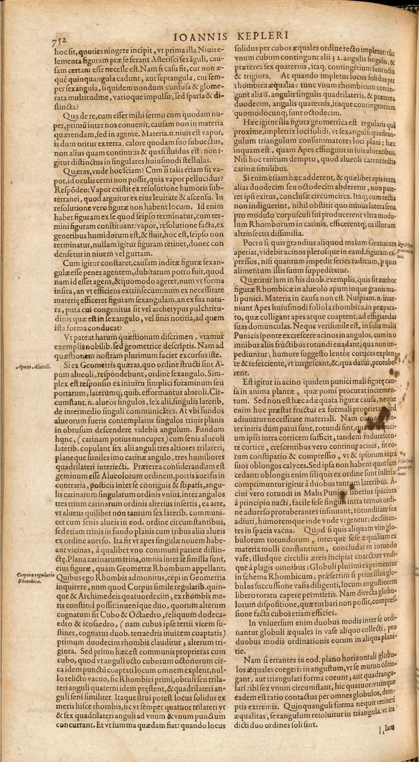 Image 3 from JOHANNES KEPLER (1571 - 1630). "Strena seu de Nive Sexangula" in <em>Amphitheatrum Sapientiae Socraticae Joco-seriae</em>, Caspar Dornau, ed. Hanau: Daniel and David Aubrii & Clementis Schleichius, 1619.