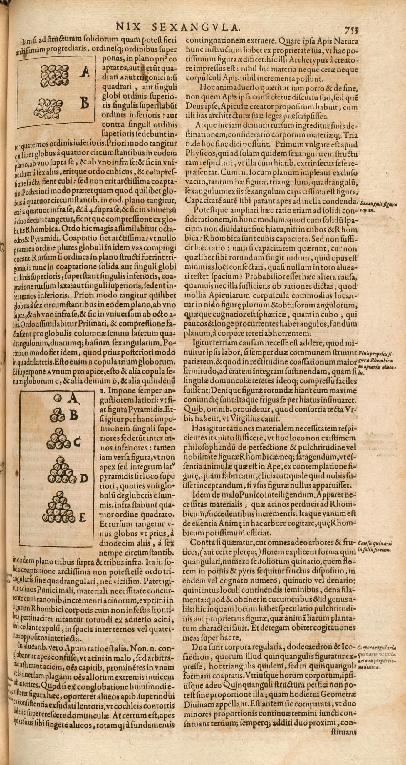 JOHANNES KEPLER (1571 - 1630). &quot;Strena seu de Nive Sexangula>&quot; in <em>Amphitheatrum Sapientiae Socraticae Joco-seriae</em>, Caspar Dornau, ed. Hanau: Daniel and David Aubrii &amp; Clementis Schleichius, 1619.