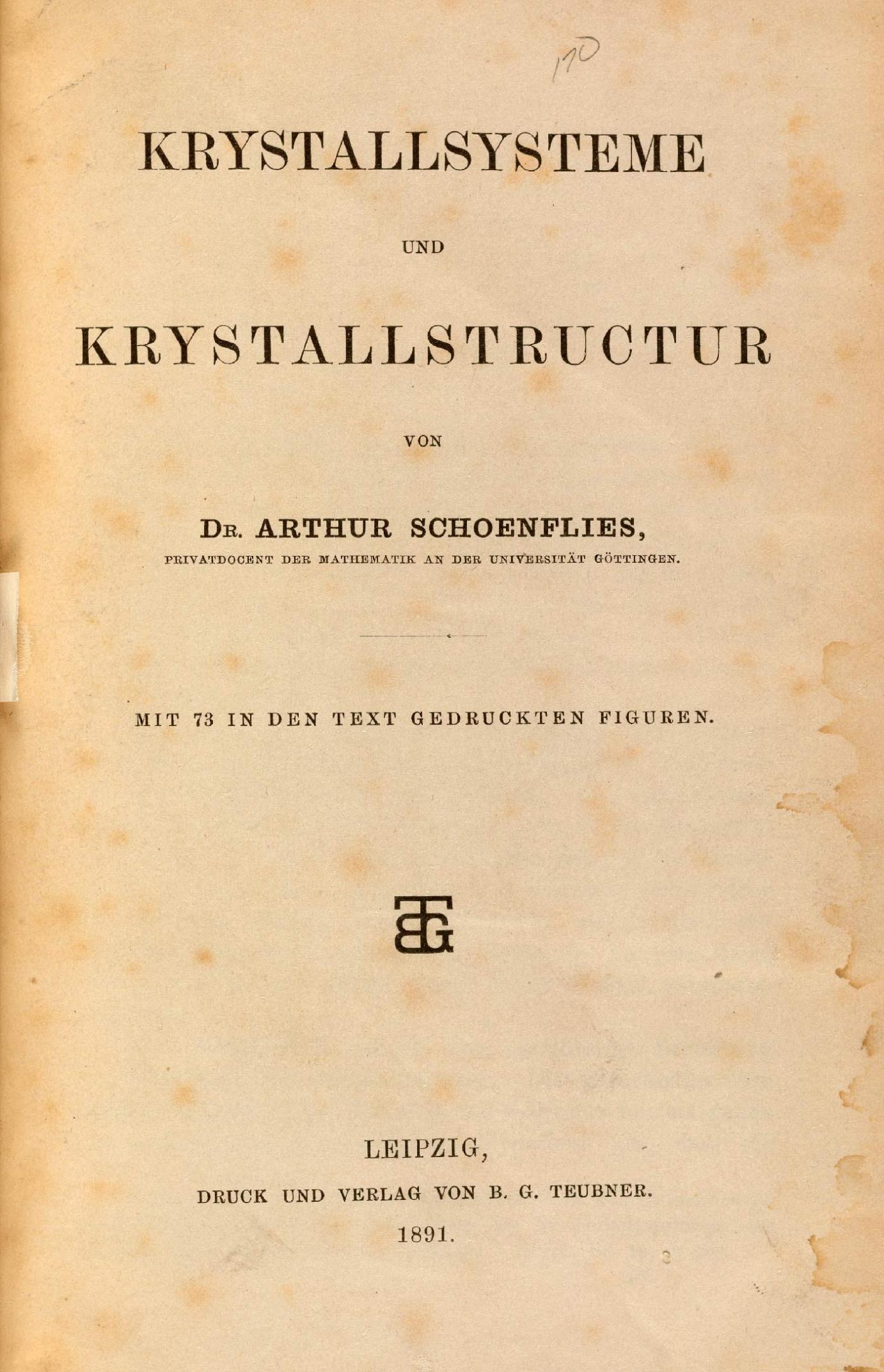 Title page from Schoenflies book