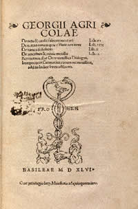 Page image from Georg Agricola, DE Ortu et Causis Subterraneorum